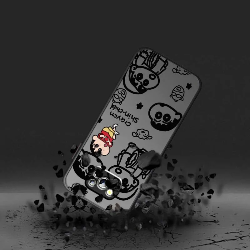 C-Crayon S-Shin-Chan arte lindo para Xiaomi Poco X6 X5 X4 X3 M6 M5s M5 M4 M3 F6 F5 F4 F3 Pro 5G funda de teléfono translúcida esmerilada