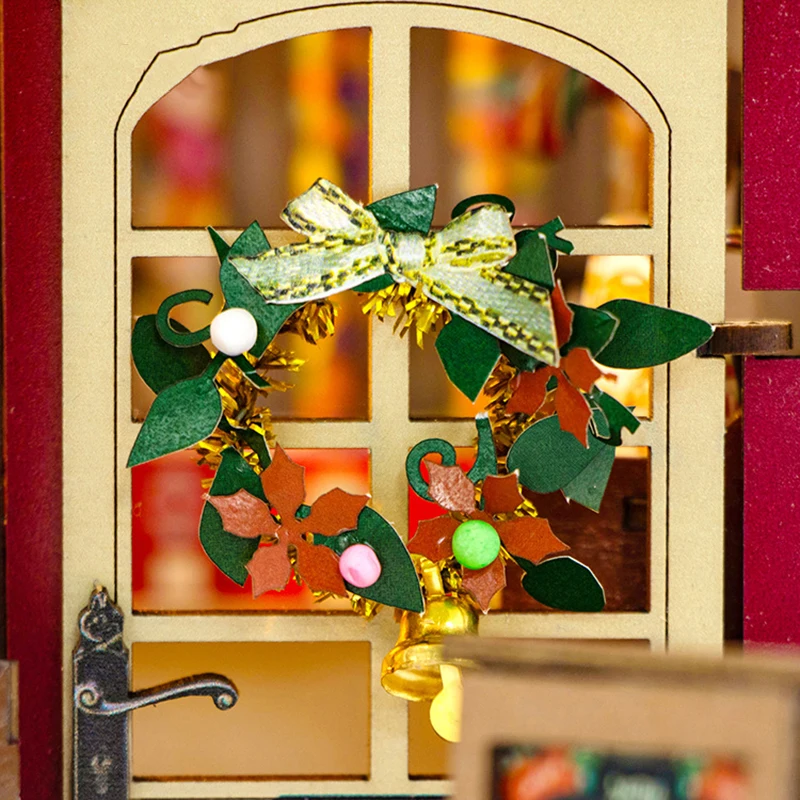 DIY Drewniany Domek dla Lalek Domki Cukierkowe Model Miniaturowy Zestaw Mebli Zabawka do Składania 3D dla Dzieci Dorosłych Prezent na Boże Narodzenie Casa