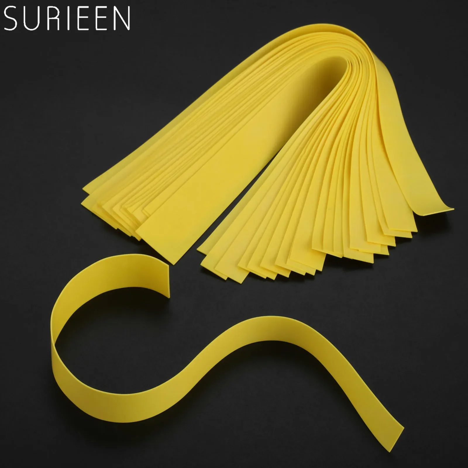 Estilingue de látex natural grosso, 20 peças, 0.45mm, faixas de borracha planas, elástico forte, catapulta de caça, 20mm/12mm de largura, amarelo