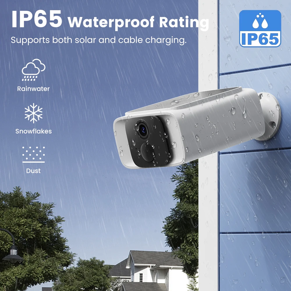 كاميرا خارجية تعمل بالطاقة الشمسية تعمل بالواي فاي CCTV 4G LTE إشارة لا توجد كابلات مطلوبة IP66 مقاومة للماء فلاش ذكي شحن بالطاقة الشمسية والسلكية