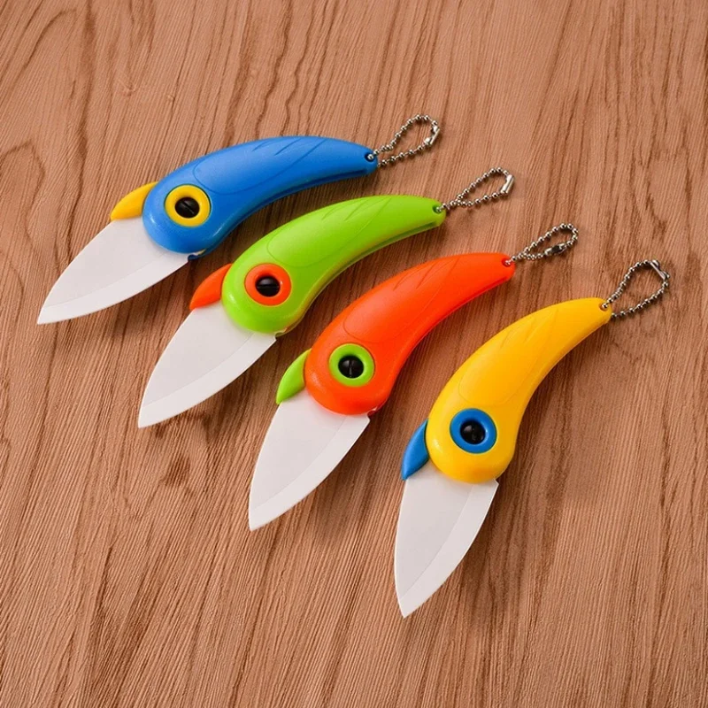 Fold Cut Slice Picnic Lunch Bird Mini Fruit Cutlery Cutter Bag Vegetable Kitchen Blade Ceramic Pocket Pare Peel Peeler Box Knife view 2