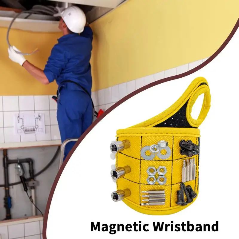 Magnetische Polsband Met Sterke Magneten Houdt Nagels Polsband Gereedschap Houder Drill Bit Kerstcadeau Voor Vader Vriend Echtgenoot