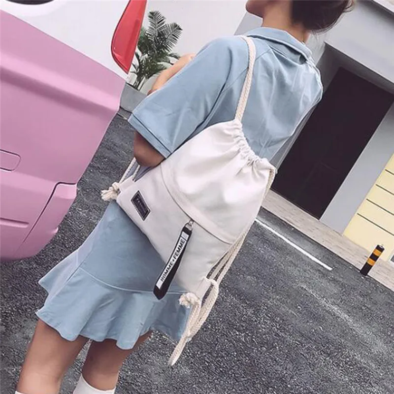 Canvas Drawstring Backpack School Gym Canvas Drawstring Bag Canvas Storage Pack Rucksack Pouch For School Back Pack For Teen