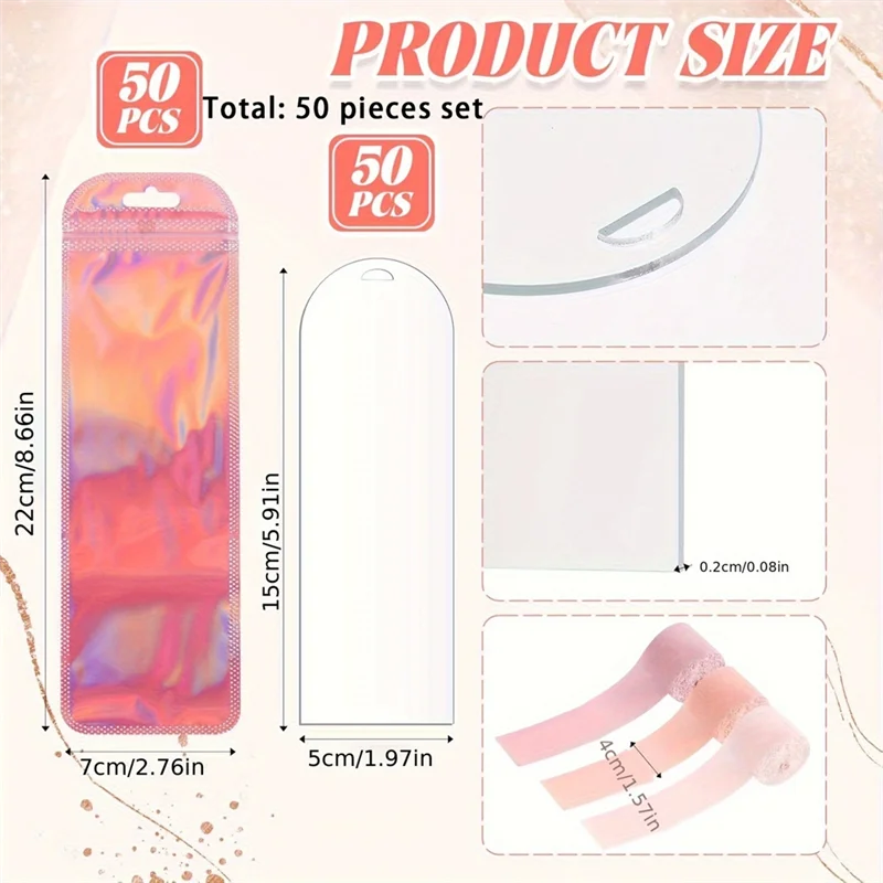 Well Made-Withribbon DIY Craft Transparente Acryl-Lesezeichen, klare Lesezeichen, Rohlinge, Tags, Band