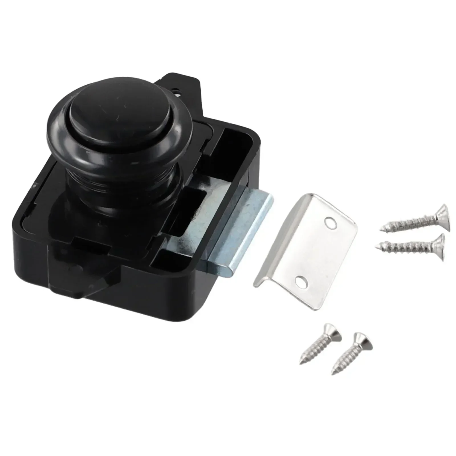 

Zinc Alloy Push Button Catch Lock Cupboard Door Motorhome Cabinet Camper Caravan Latch Knob Black Door Hardware Push Locks