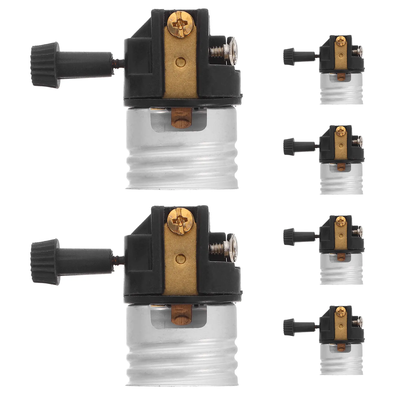 6Pcs E26 Lamp Socket Aluminum Replacement Durable Locking Design Waterproof Dustproof for Table Floor Lamps Light Bulb Base