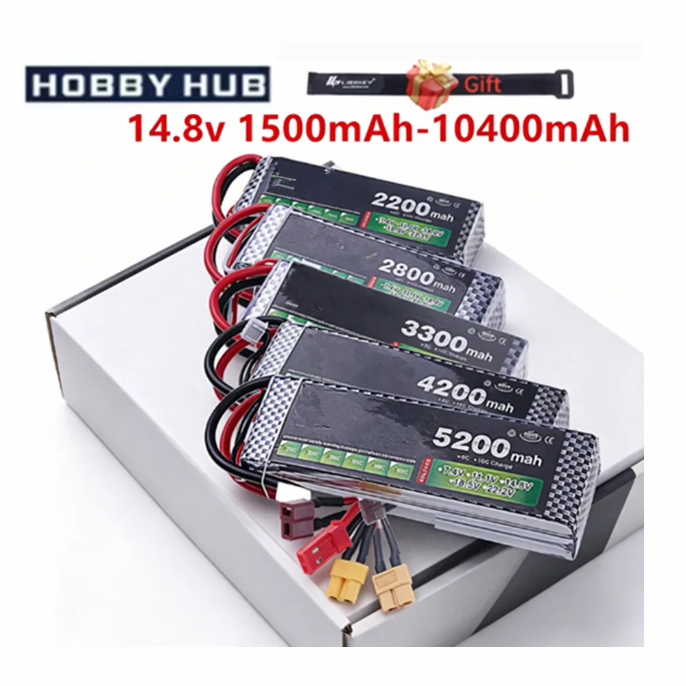 4S LiPo Akku 14,8V 1500mAh 1800mAh 2200mAh 2800mAh 3300mAh 3000mAh 7200mAh 40C/60C für RC-Auto, Drohne, Rennsport-Ersatzteile
