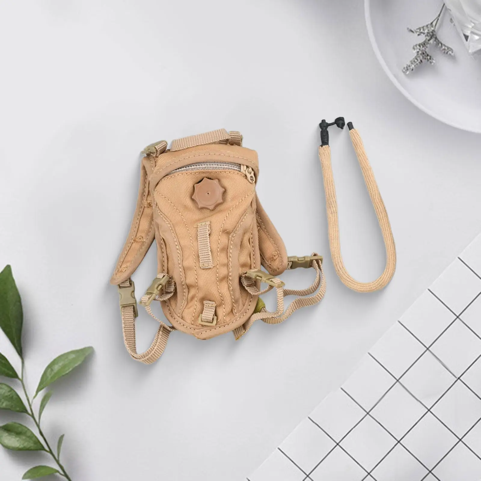 Mochila escala 1:6 com zíper elegante brinquedo colecionável para homens de 12 polegadas