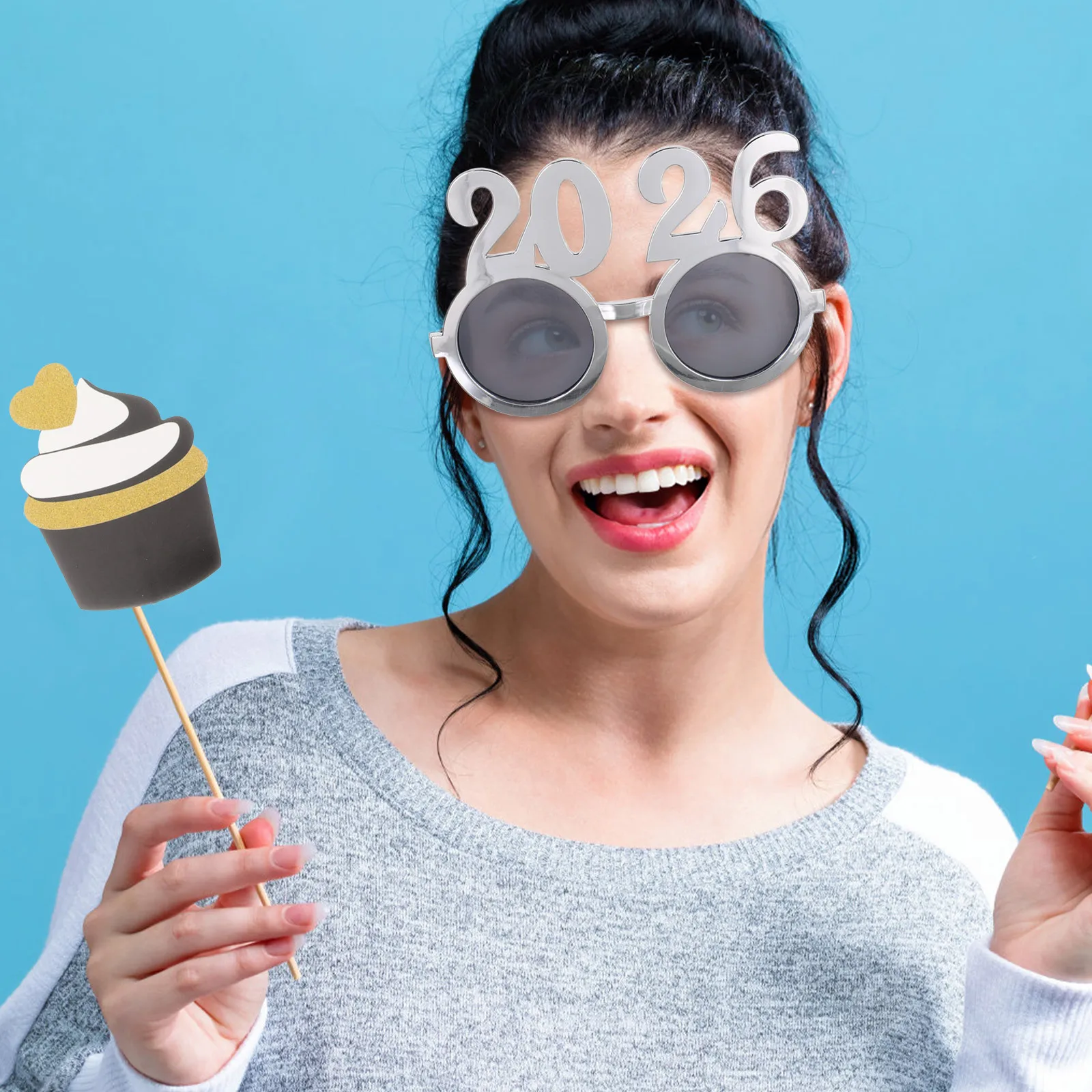 

4Pcs 2026 Colorful Party Glasses Unique Design Holiday Fun Eyewear for New Year's Eve and Birthday Gatherings Novelty Glasses