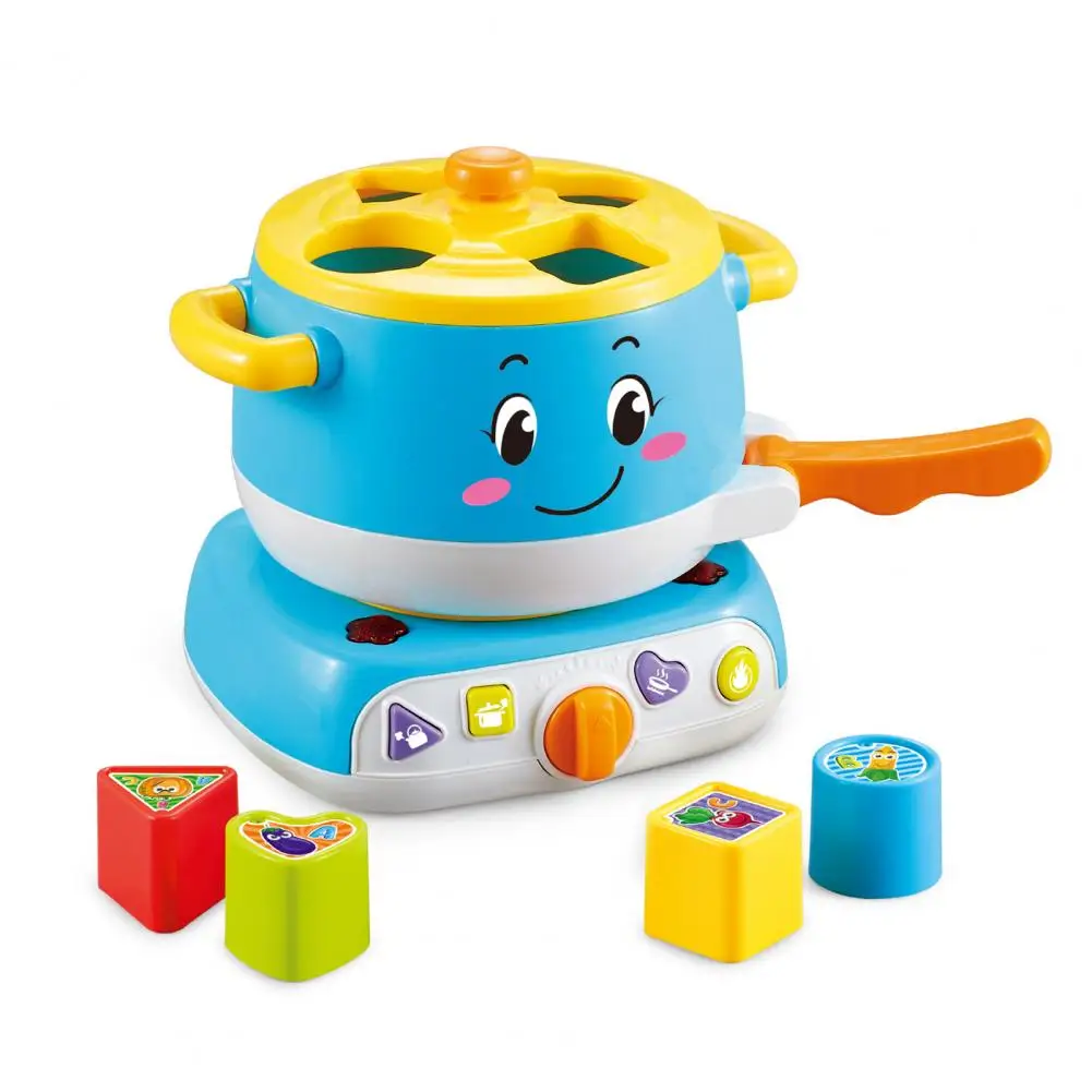 Ensemble de jouets de cuisine avec lumières et musique pour filles, forme pour enfants, multi-michados, Montessori, 1 an