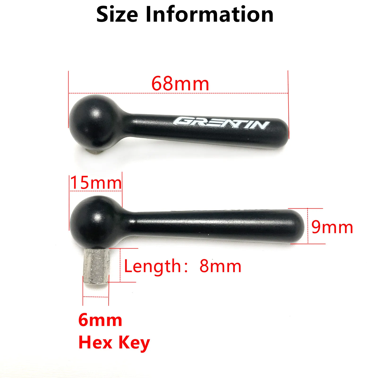 Abnehmbarer Hebel der Steckachse mit 6 mm Innensechskantschlüssel, kompatibel mit Steckachsen mit 6 mm Fahrrad-Inbusschlüssel-Werkzeug – Detail 8