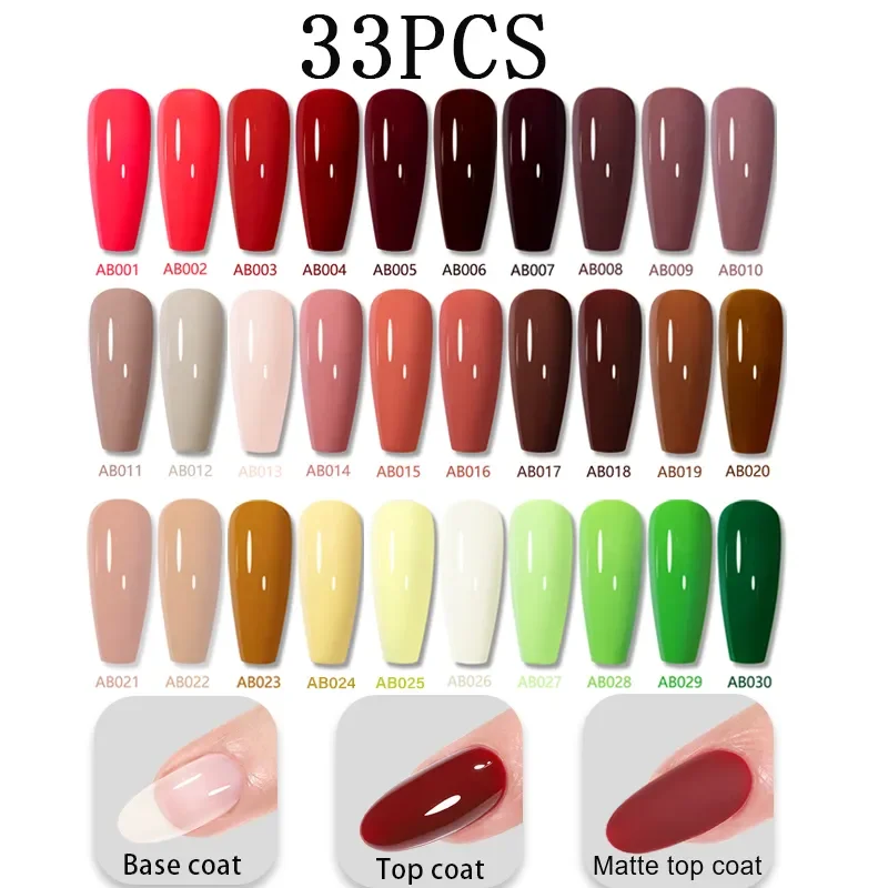 YOKEFELLOW 122 Colors Gel Nail Polish Set Pure Color Gel Soak Off UV Led Gel Varnish Glitter Sequins Gel Nail Kits 10ML