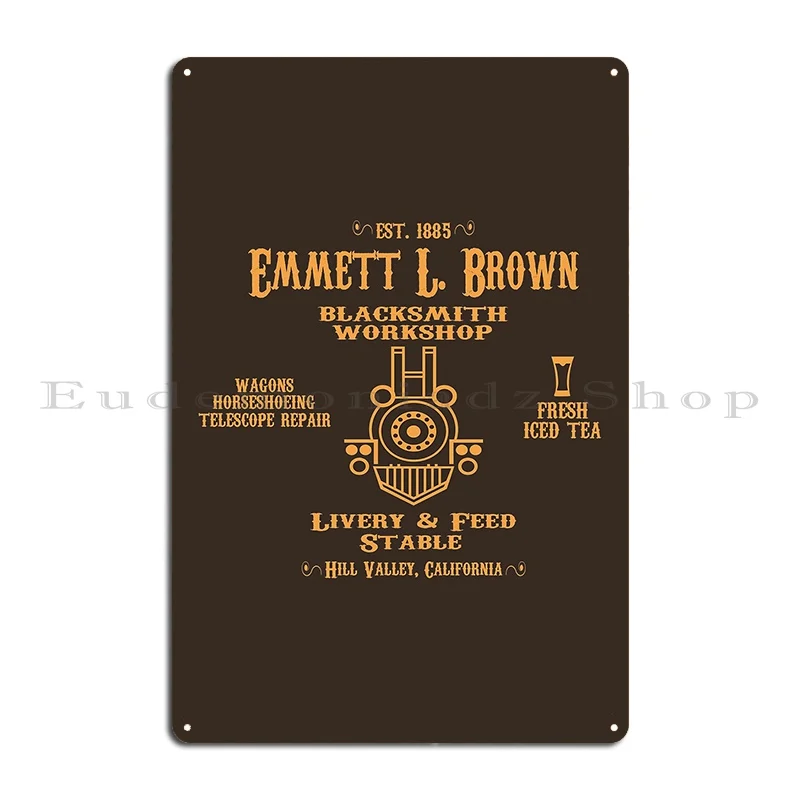 Emmett S Blacksmith Workshop Metal Sign Garage Mural Cinema Designer Wall Decor Tin Sign Poster