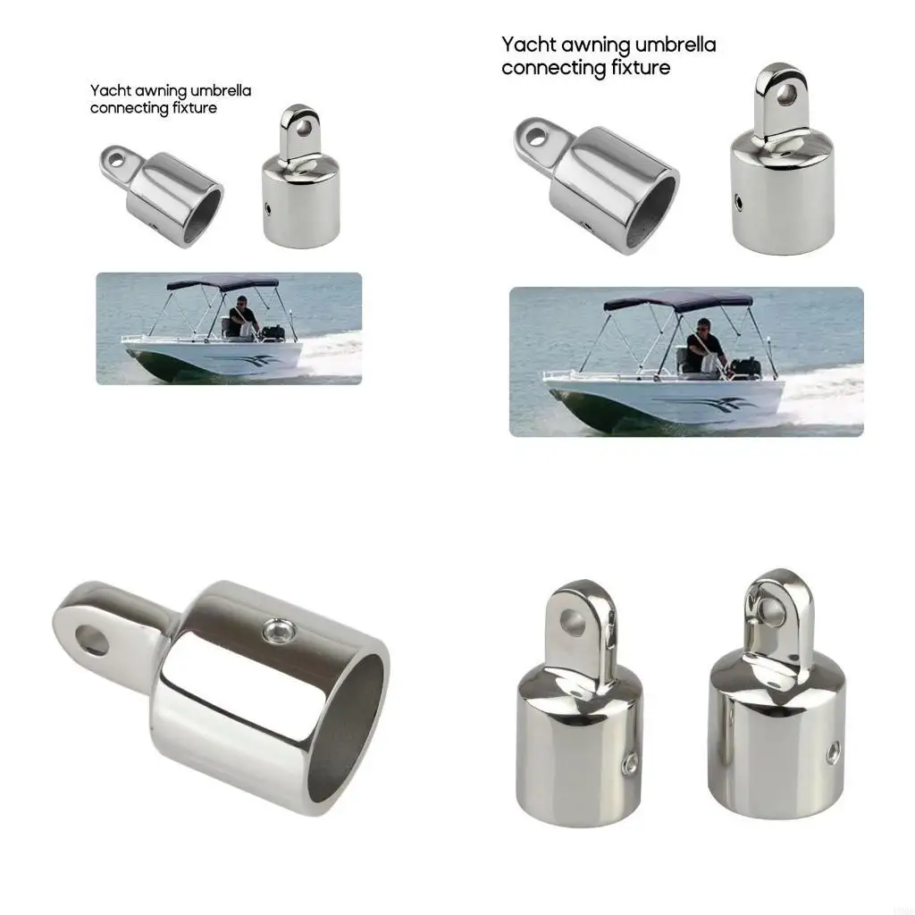 2pcs Marine Boat Yacht External Eye End Stainless Steel 316 Pipe Eye End Cap Bimini Top Fitting Hardware Canopy Tube End New