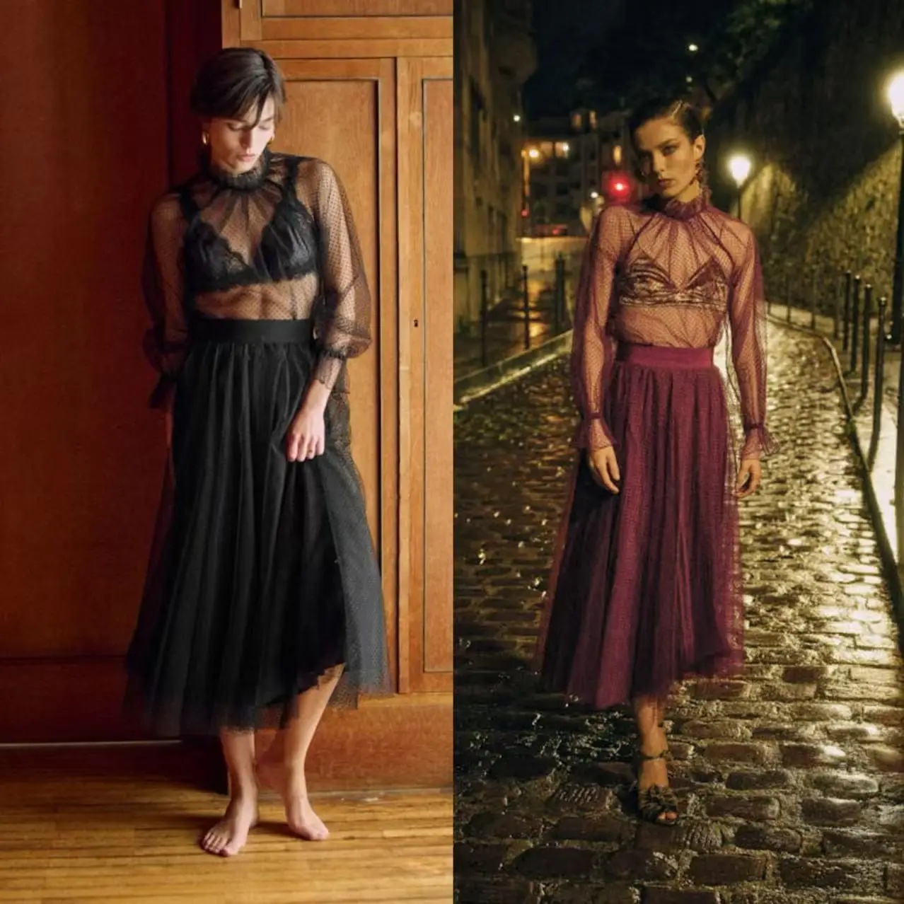 

Retro Polka Dot Print High Waist f Skirt Sexy Cover up Thin Me Spring Summer New Sle Versatile Women's Faion Set