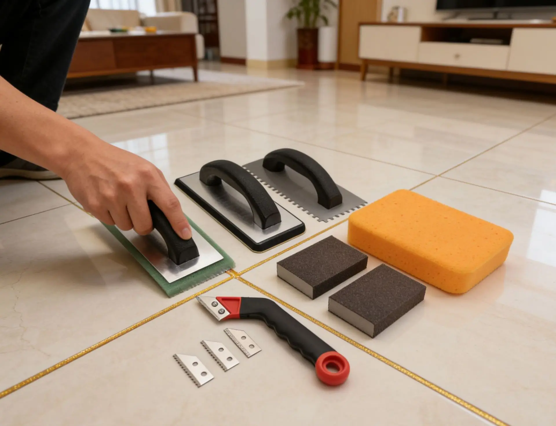10pcs-tilng-joint-filling-tool-set-groud-float-notched-trowel-seam-cleaning-sponge-sand-block-waxing-sponge-cleaning-knife