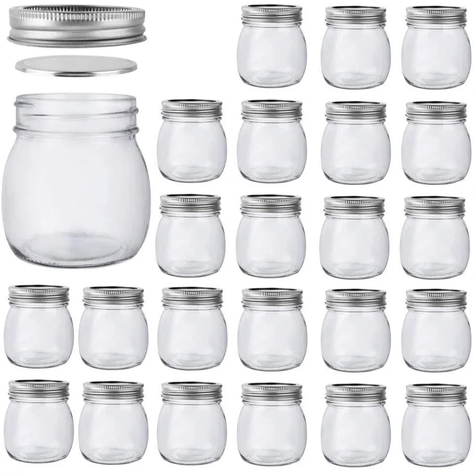 

10 oz Mason Jars, 24 Pack 300ml Glass Canning Jars with Regular Mouth Lids, Storage for Overnight Oats, Jam, Honey, Spice,