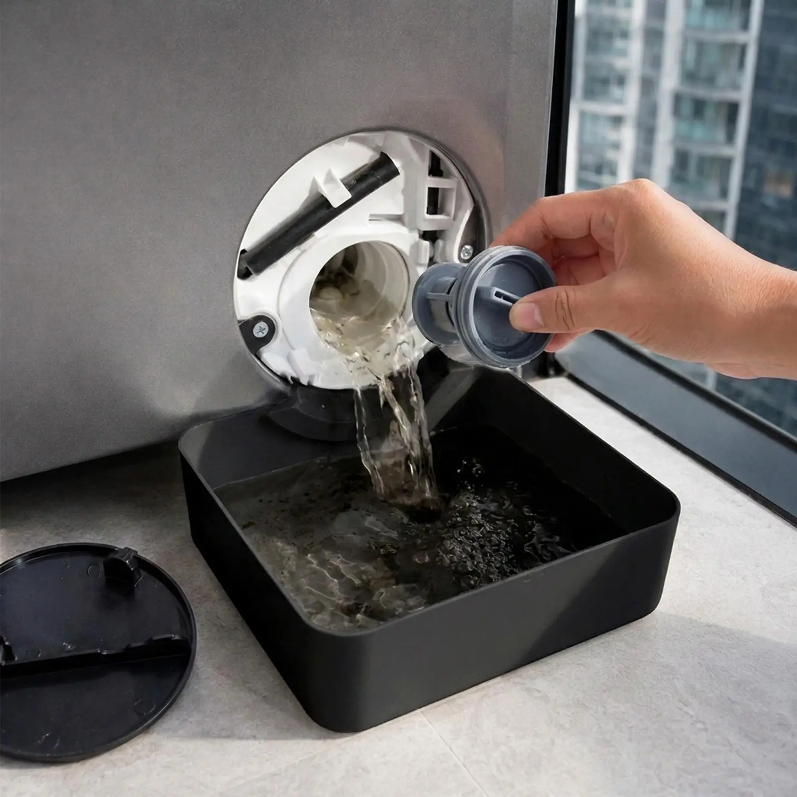 Washing Machine Drain Tray Water Catch Box Leak Proof Pan Lint Filter and Foreign Object Collection Drip Tray Clean Laundry Part view 3