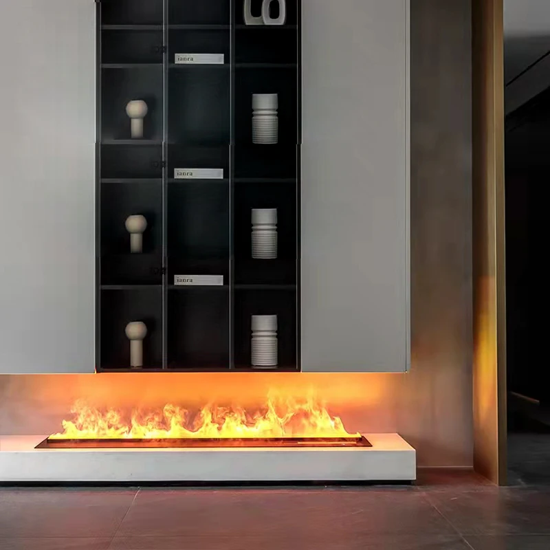 DUTRIEUXModerner TV-Ständer mit Flamme, dekorativer elektrischer Kamin