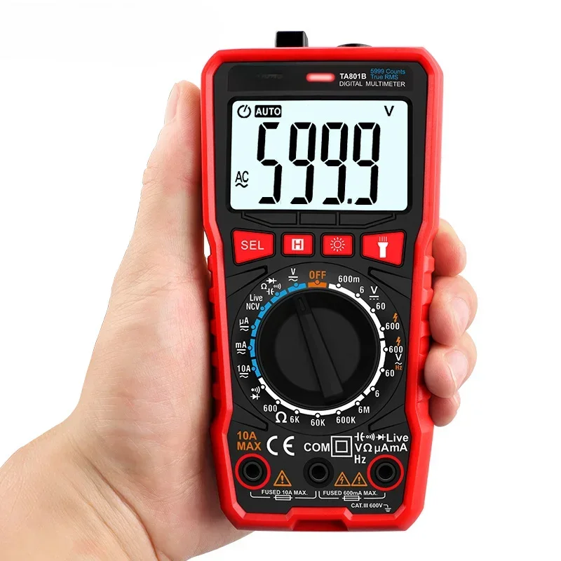 Digital Multimeter TA801B High-precision Automatic Pocket Multi-function Digital Display Ammeter Hand-integrated Universal Meter