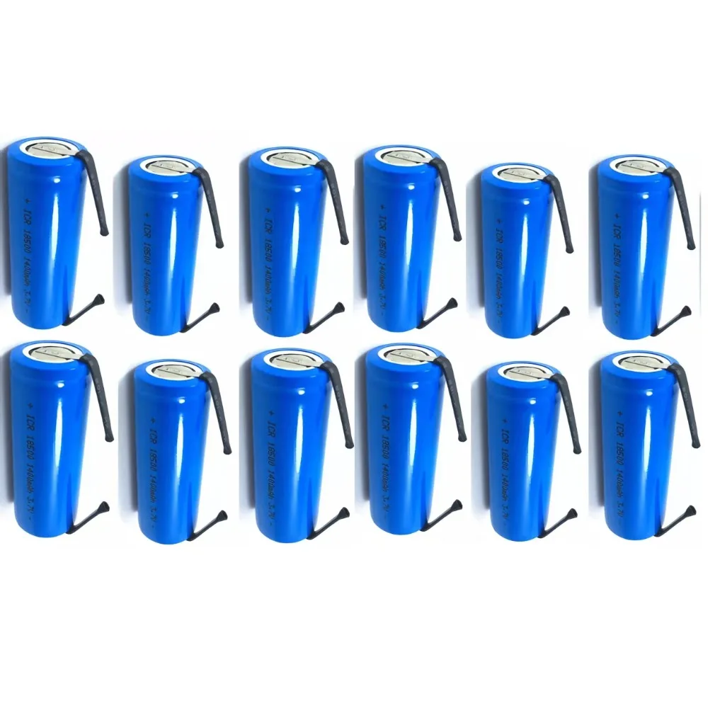3.7V 18500 Rechargeable Lithium Battery 1400mAh Rechargeable Battery Flashlight Strong Lighting Power Tool Battery