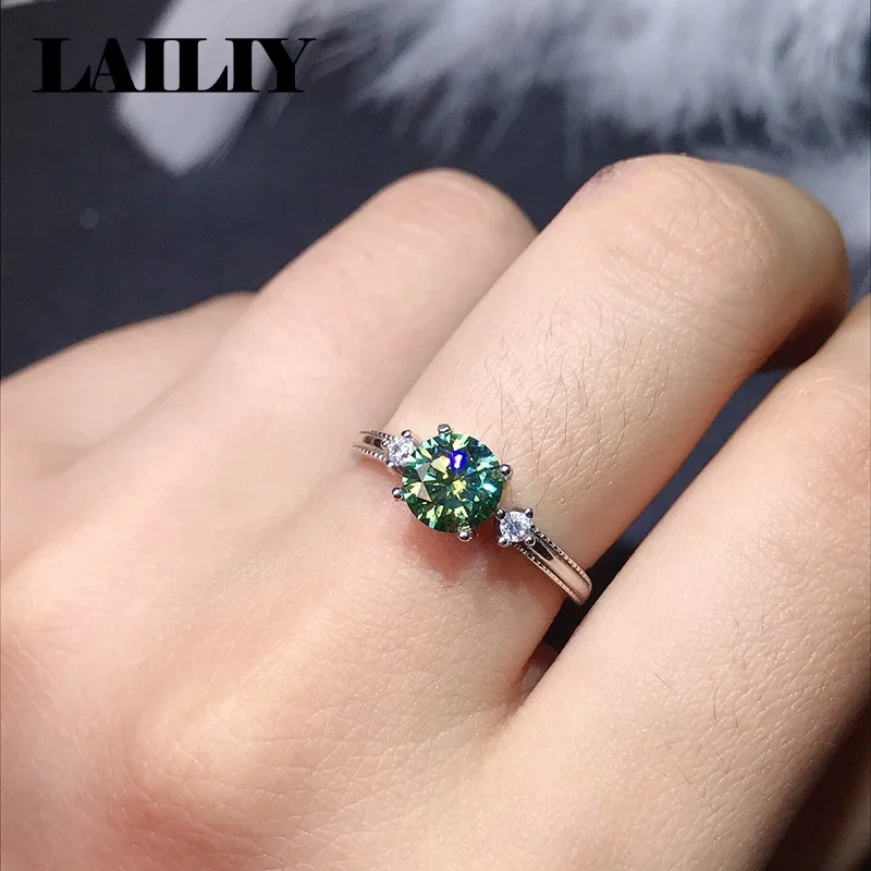 925 Sterling Silver Emerald Sparkling Eight Hearts and Eight Arrows 1 Carat Diamond Adjustable Ring for Women Jewelry view 3