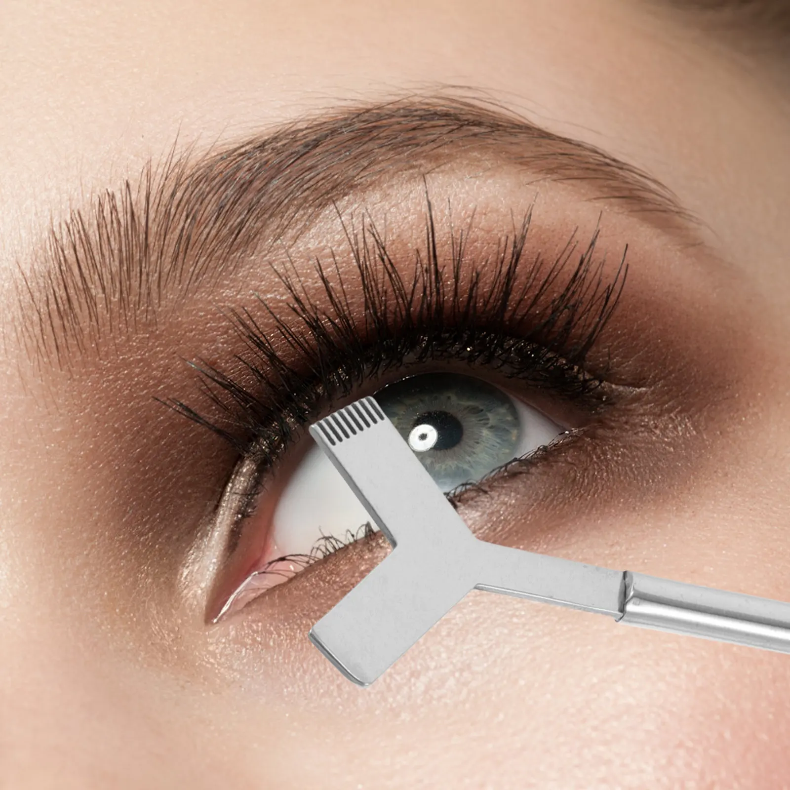 2Pcs Eyelash Tools Set Metal Lash Separator Comb Eyelash Curling Lifting Kit Reusable Perming Tinting Extension Supplies