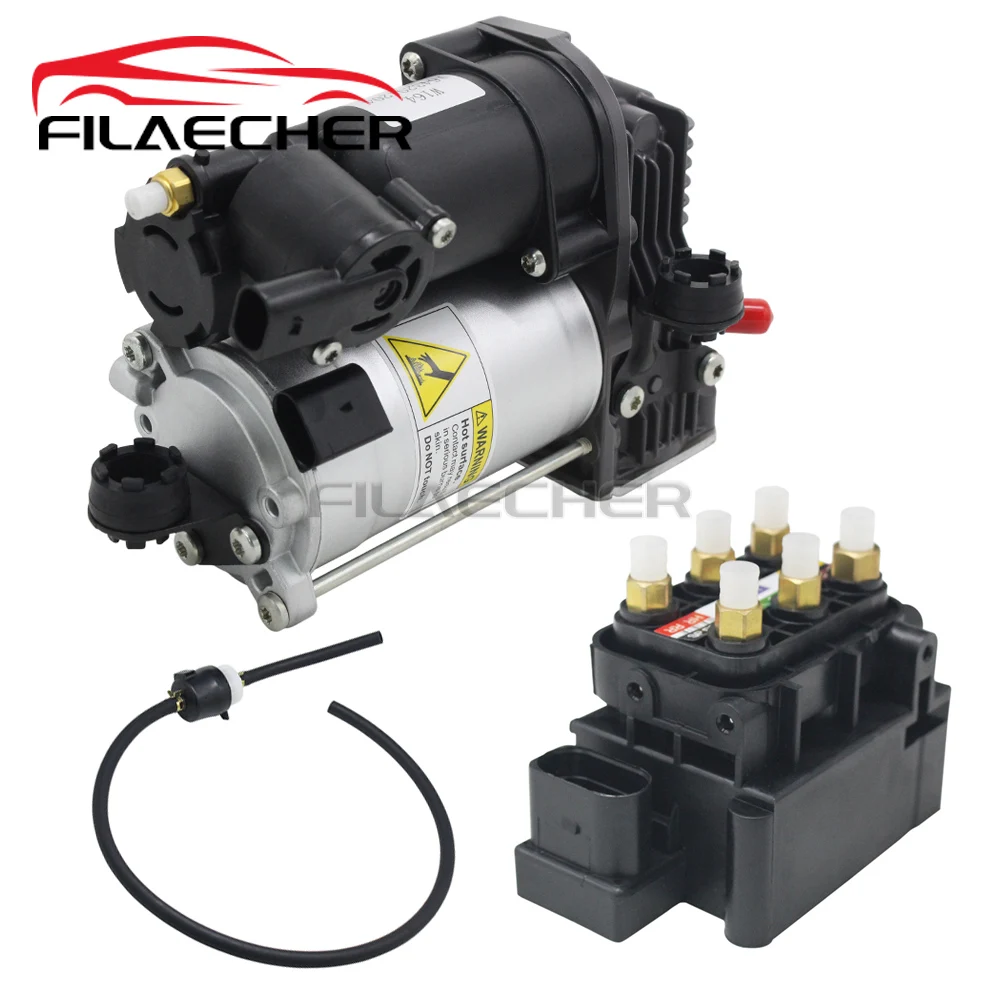 

Для Mercedes Benz ML GL W164 X164 компрессор пневматической подвески с втулкой кронштейна + клапанный блок + воздушная резиновая трубка 1643201204