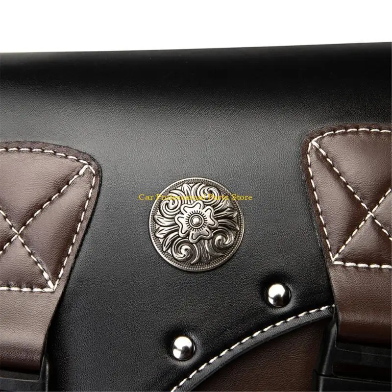 

R53D Stylish Vintage Motorcycle Saddlebags with Multiple Pockets Leather for Bike