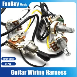 Electric Guitar Pickup Wiring Harness Kit 2V1T 500K Pots Potentiometer 3 Way Switch With output Jack for LP LP Electric Guitar