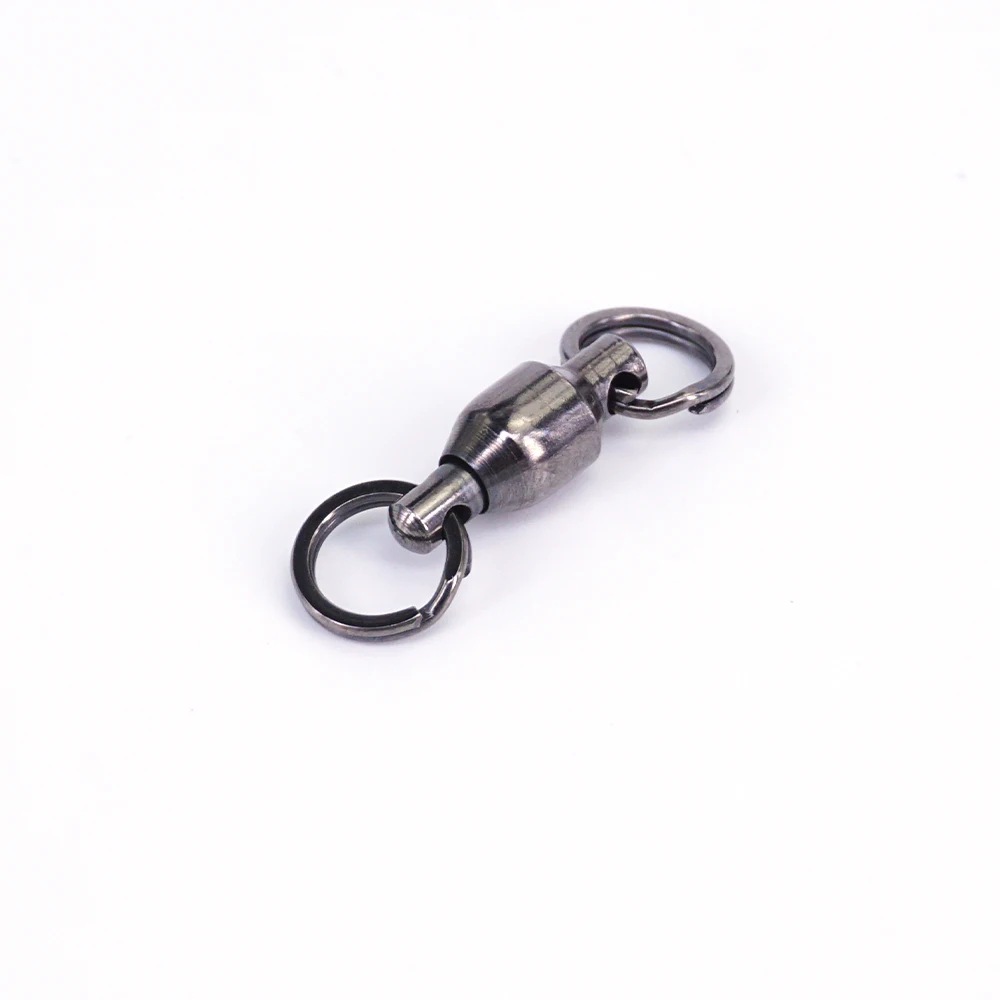 HirisiTK Fishing Swivels Ball Bearing Swivel with Split Rings Stainless Steel Ring Saltwater Fishing Snap Fish Hooks Connectors