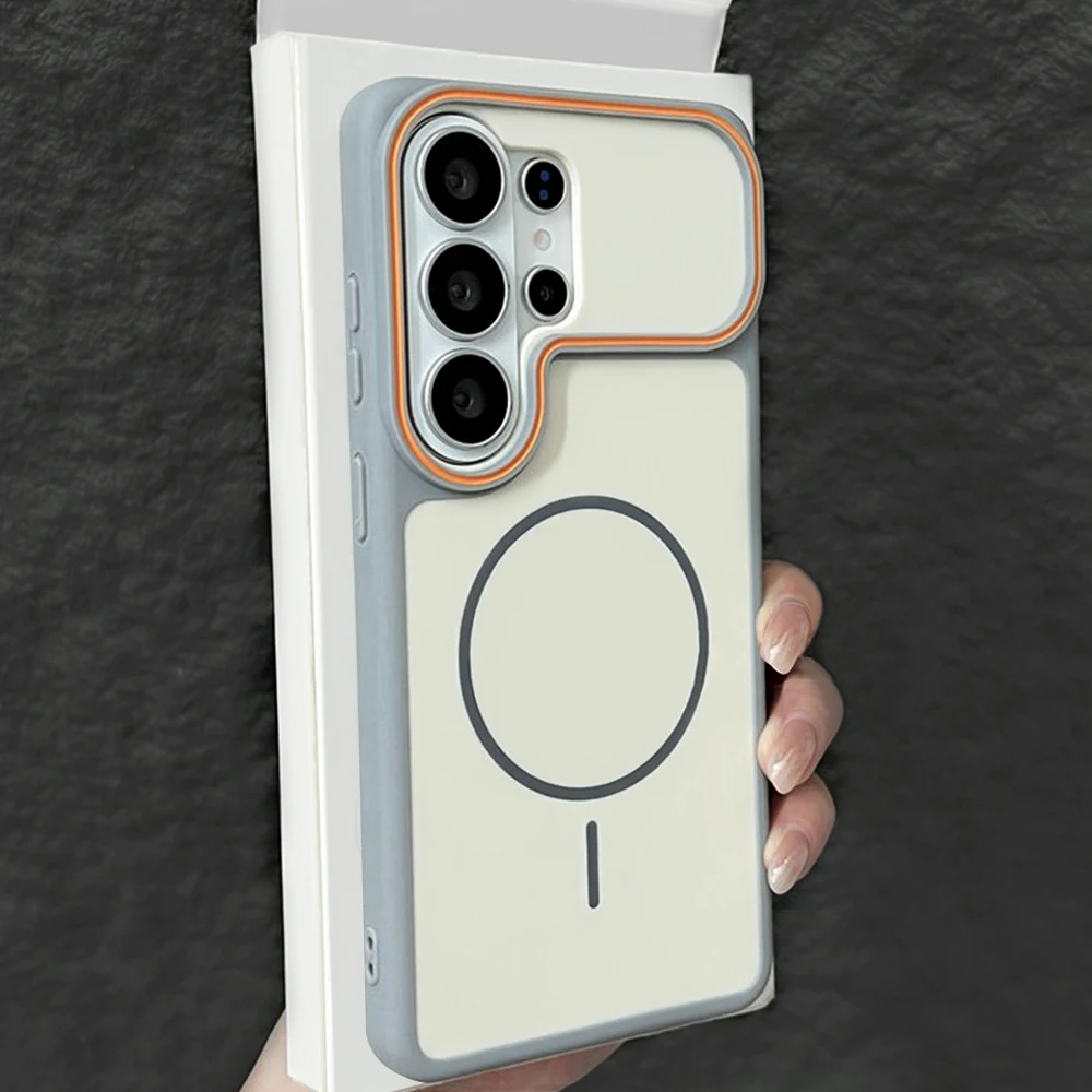 Luxury Dual Tone Matte Phone Case For Samsung Galaxy S26 S25 S24 S23 Ultra Plus For Magsafe Wireless Charge Cover