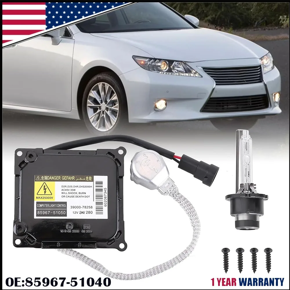 1Set New Quality Car Xenon HID Headlight Ballast Control Unit Module With Lgniter D4S 6000K Bulb 85967-51040 For Lexus 2007-2011 RX350 ES350 IS250 GS350 GX460 Toyota Avalon 2008-2010 Venza 2009-2012 Car Accessories