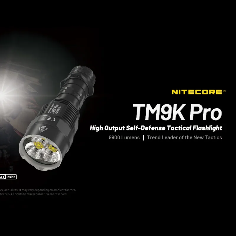 充電式自己防衛戦術懐中電灯,Nitecore-TM9Kプロの出力,5000mAhバッテリー,9900ルーメン