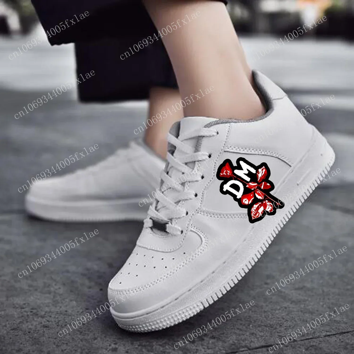 Depeche Rockband-Modus af Basketball Herren Damen Sport Laufen hochwertige Flats Force Sneakers Schnürung Mesh maßge schneiderte Schuh