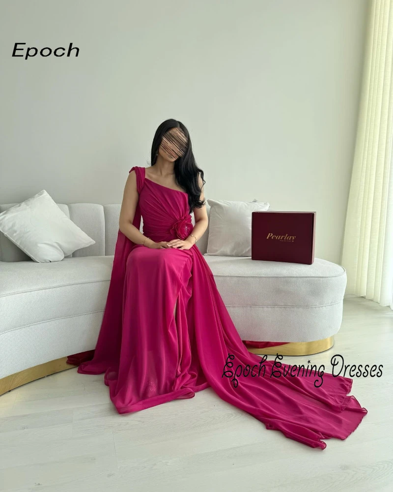 Gaun malam Chiffon Formal untuk wanita seksi gaun pesta Prom Cocktail Formal elegan putri duyung satu bahu