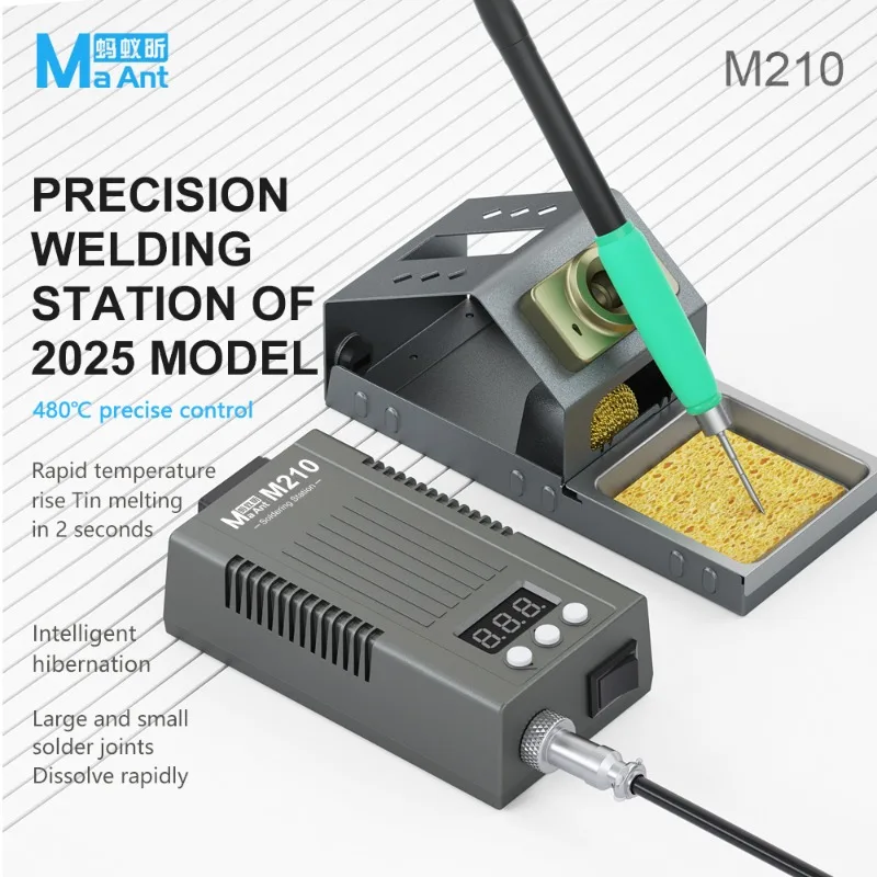 

MaAnt M210 Precision Portable Welding Station 2025 Intelligent Hibernation Soldering Station with Hd Display for Phone Repair