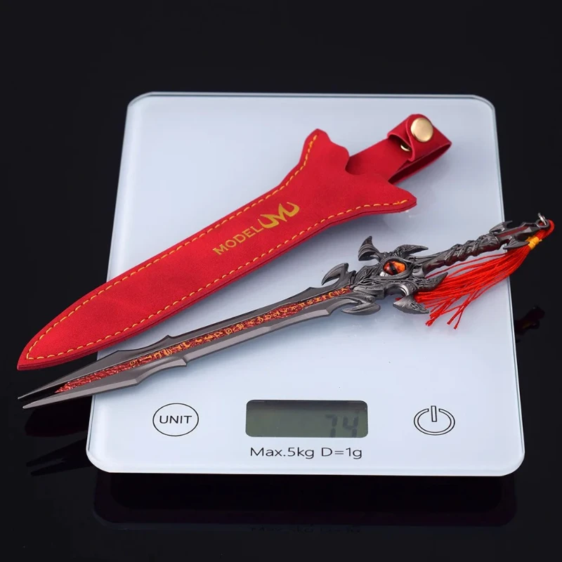 22cm/8.66in Douluo 대륙 Xiu Luo 매직 소드 가죽 커버 버전 애니메이션 주변기기 리얼 스틸 소드 무기 모델 소년 선물