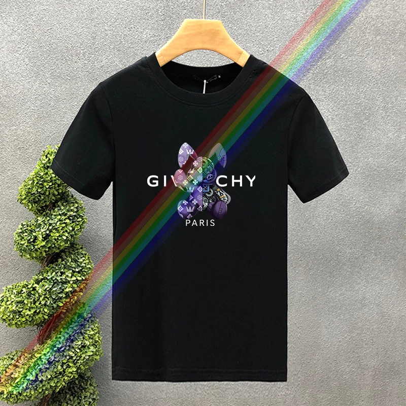 

2026 Высококачественная роскошная футболка Y2k Paris с принтом кролика, хлопковая футболка в стиле Харадзюку для мужчин, футболки с круглым вырезом и короткими рукавами