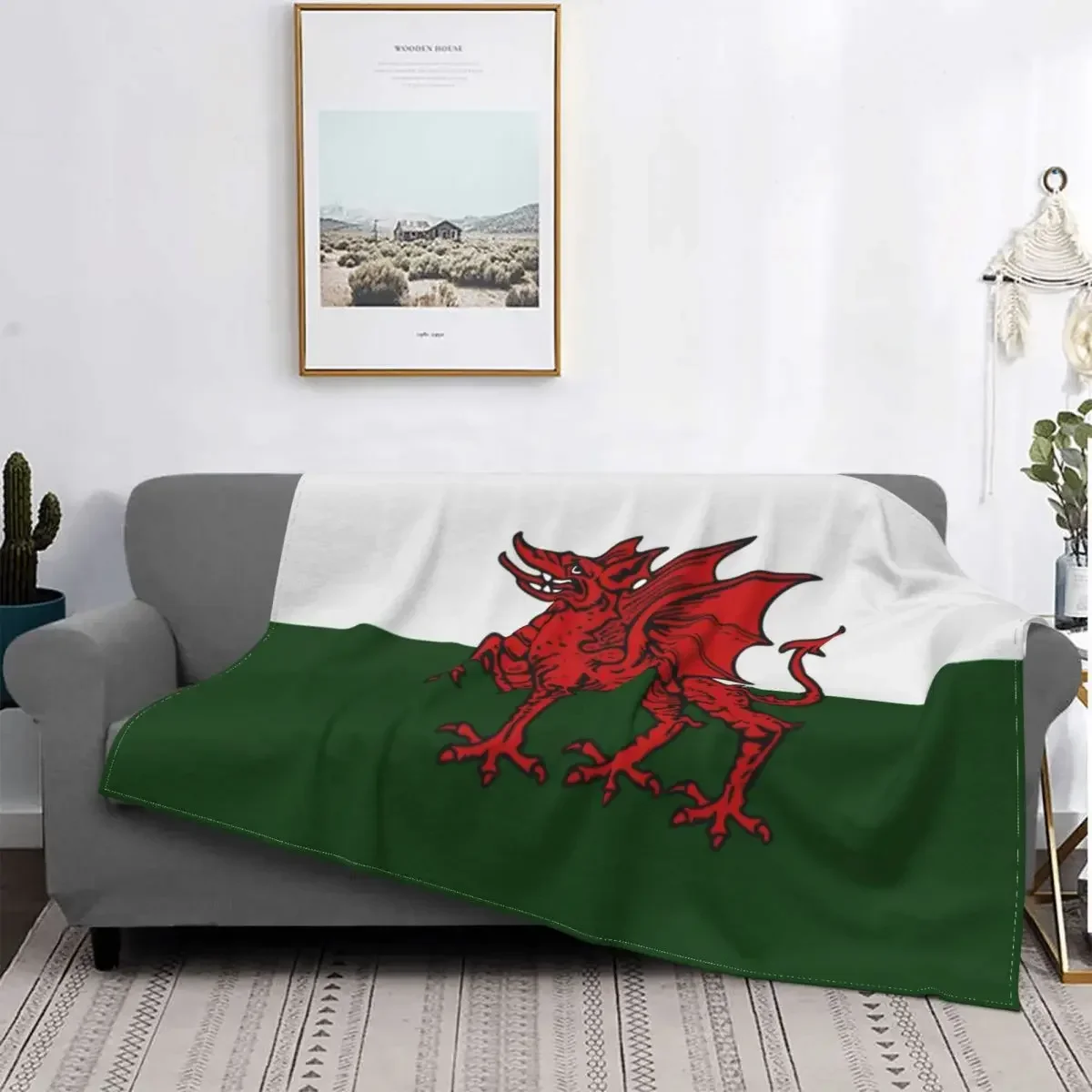 Welsh Dragon Blankets Coral Fleece Plush Printed Multi-function Super Warm Throw Blanket for Home Bedroom Bedding Throws