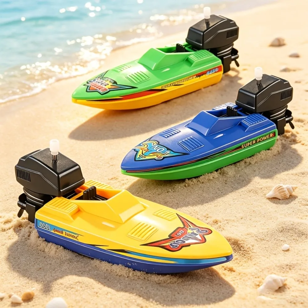 Manual-Driven Speedboat Water Toy, Hand-Cranked Power Floating Poolside Beach Speedboat, Summer Pool Party Game