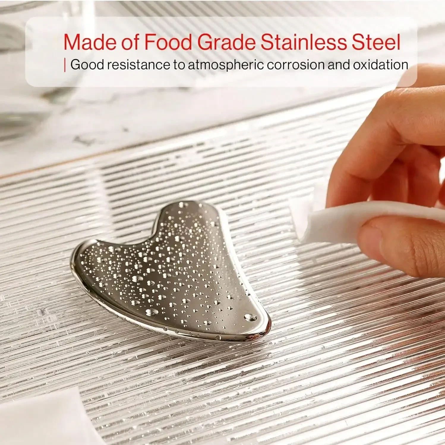 لوح غوا شا تدليك جواشا للوجه من الفولاذ المقاوم للصدأ مدلك الجسم لوحة كشط الوجه سبا مكشطة غواشا للرقبة والظهر #5