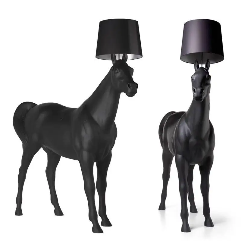 

Large decorative sculpture horse floor lamp hotel living room office design sensory ornament
