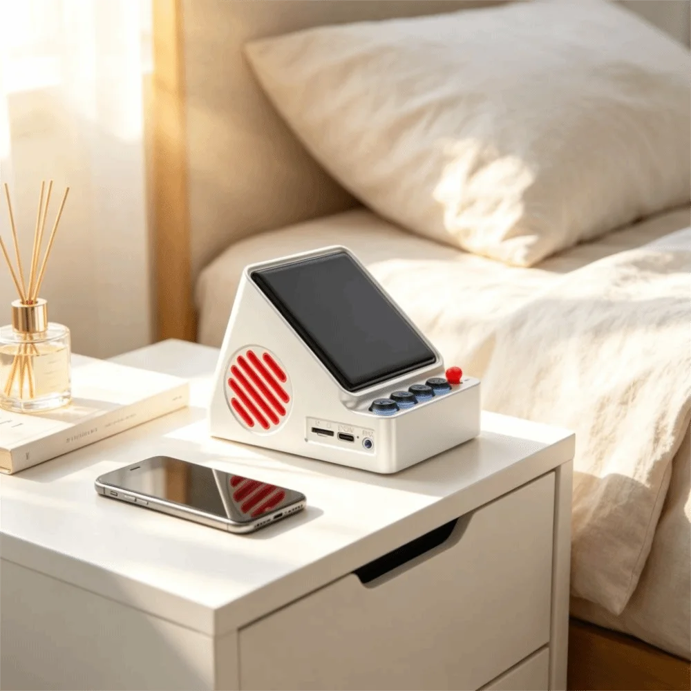 Retro Rhythm Light Bluetooth Speaker 1800mAh Clock Retro Pixel Speaker Stereo Portable Wireless Speaker Desktop