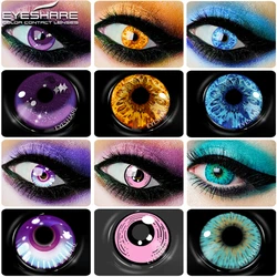 EYESHARE 1 Pair Cosplay Contact Lenses for Eyes New Arrival Blue Yellow Halloween Lenses Crazy Lens for Eyes Beauty Makeup