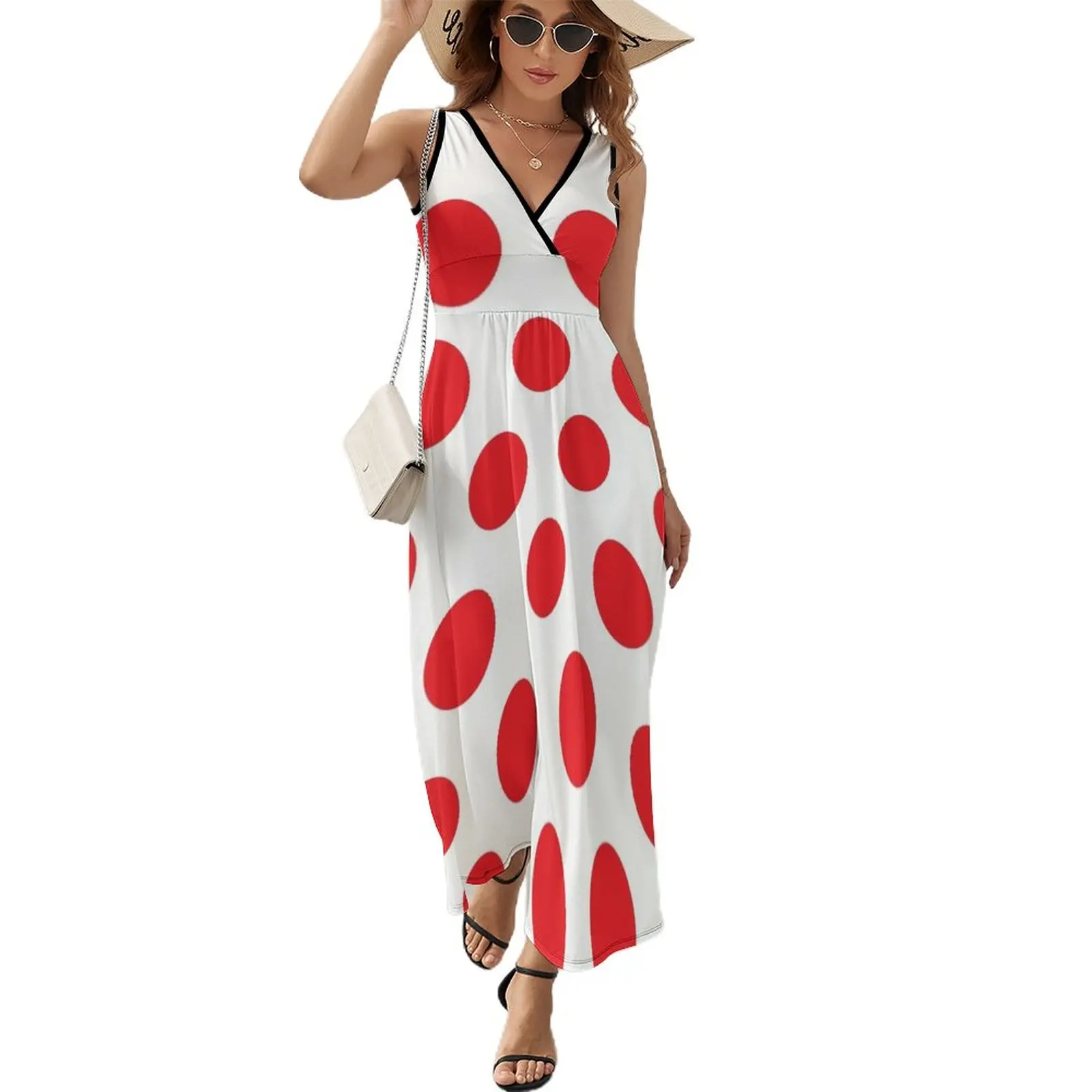 

Polka Dot (KOM Jersey) Sleeveless Dress Summer dresses for women women's summer jumpsuit dresses for woman Woman clothing