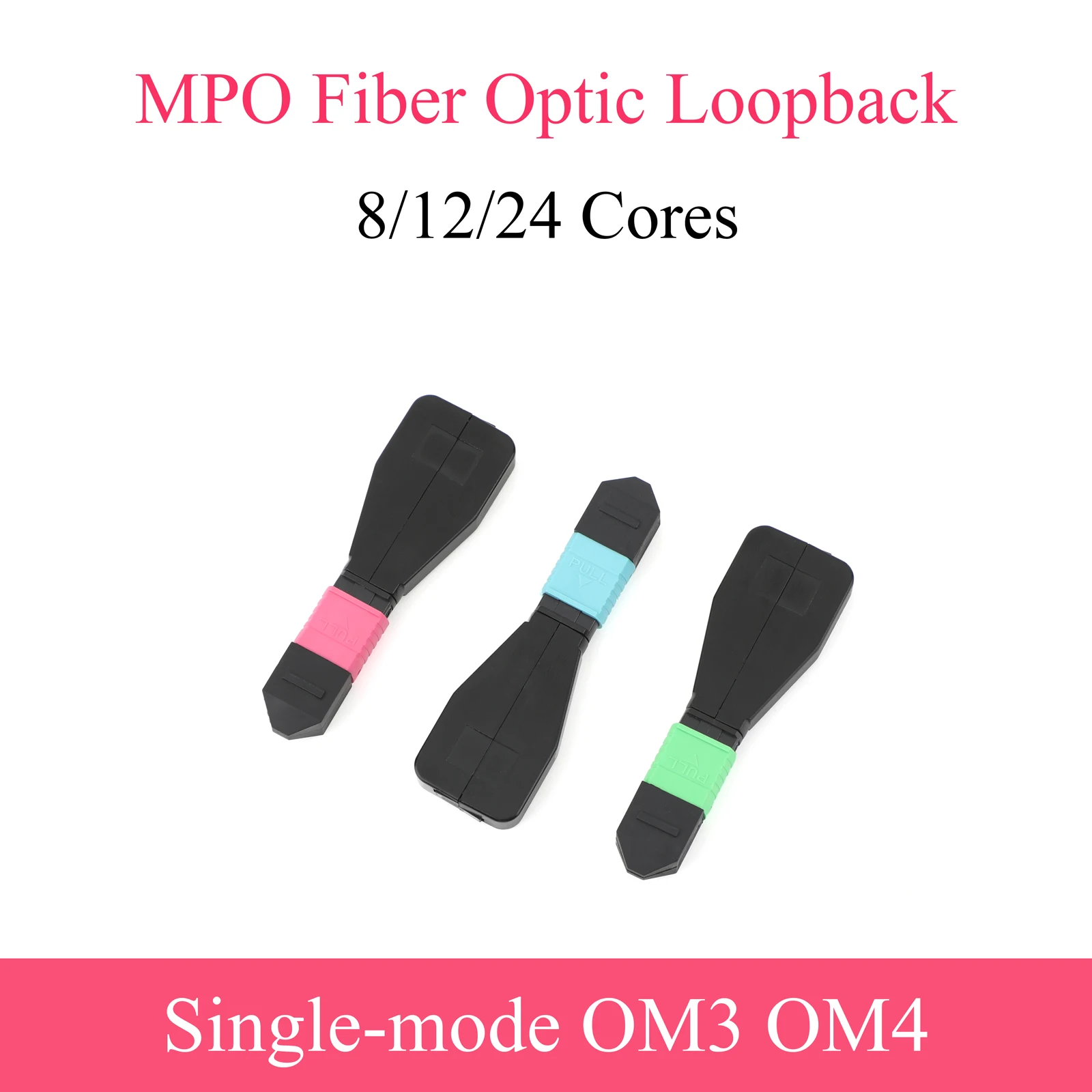 1PCS MPO/MTP Fiber Optic Loopback Female Single Mode OM3 OM4 Adapter 8/12/24 Cores Loop Fiber Optical Tester Plug Connector