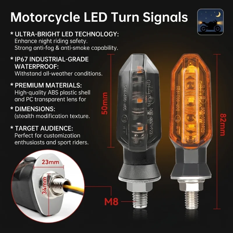 Motorcycle Turn Signal Indicators Light Clignotant Mini LED Blinker For Honda For Yamaha Kawasaki Cafe Racer 12V Moto Indicator