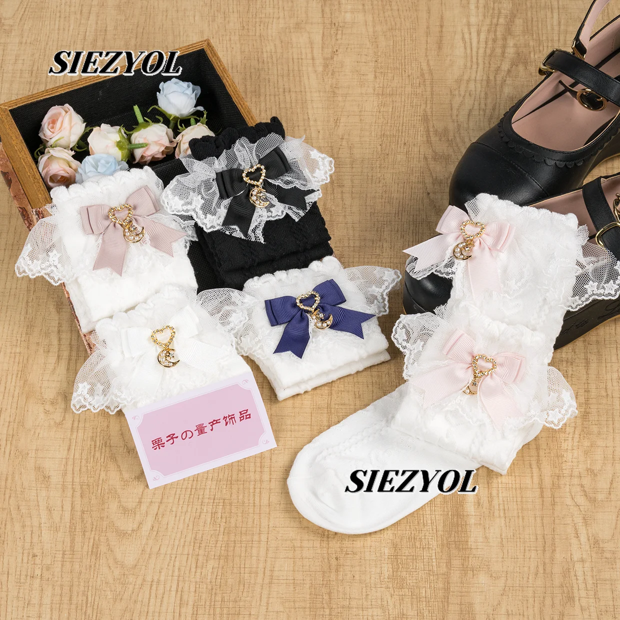 Summer New Cute Versatile Lace Bow Short Cotton Socks Japanese Style Sweet Girls Kawaii White Rhinestone Love Socks Stocking