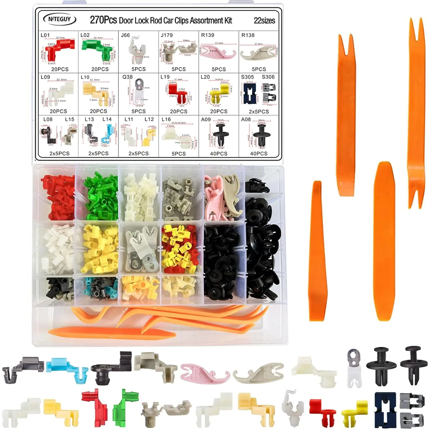 

274Pcs Door Lock Rod Clips Kit, for GM Ford Mazda Buick Chevy Cadillac Trucks